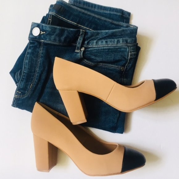 extra wide nude heels